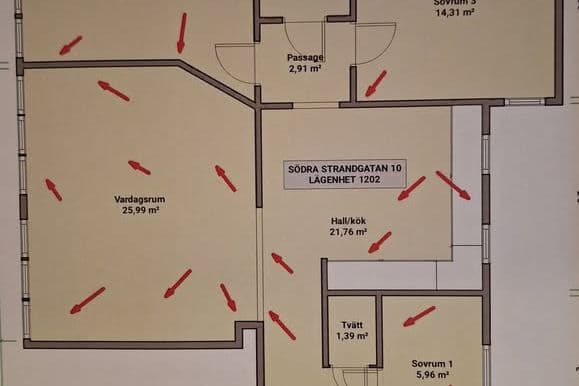 Central 3,5 rok vid Helsingborg C 94kvm